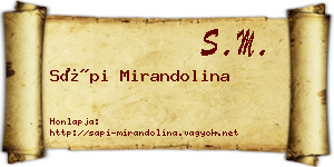 Sápi Mirandolina névjegykártya